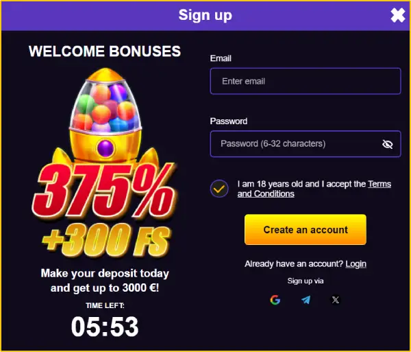 Slotonauts Casino Registration