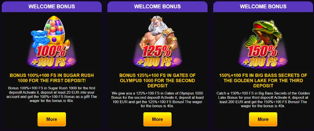 Slotonauts Casino Welcome package